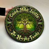 Cead Mile Failte Tree Of Life Rustic Style - Personalized Irish Round Wood Sign