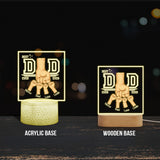 Best Dad Ever Fist Bump - Personalized Father Shaped Plaque Light Base