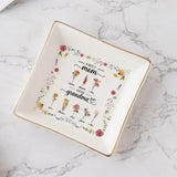 First Mom Now Grandma Birth Flower - Personalized Grandma Jewelry Dish