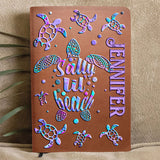 Salty Lil Beach - Personalized Turtle Leather Journal