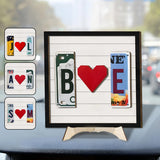 Any Letter Liscense PLate - Personalized Couple 2 Layered Wood Sign / Wood Plaque