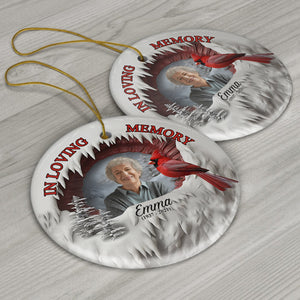 Always In My Heart - Personalized Memorial Ceramic Circle Ornament