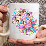 Heart Candy Flower BFF With Face Custom - Personalized Bestie Mug