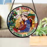 No Returns Or Refunds - Personalized Couple Stained Glass Suncatcher