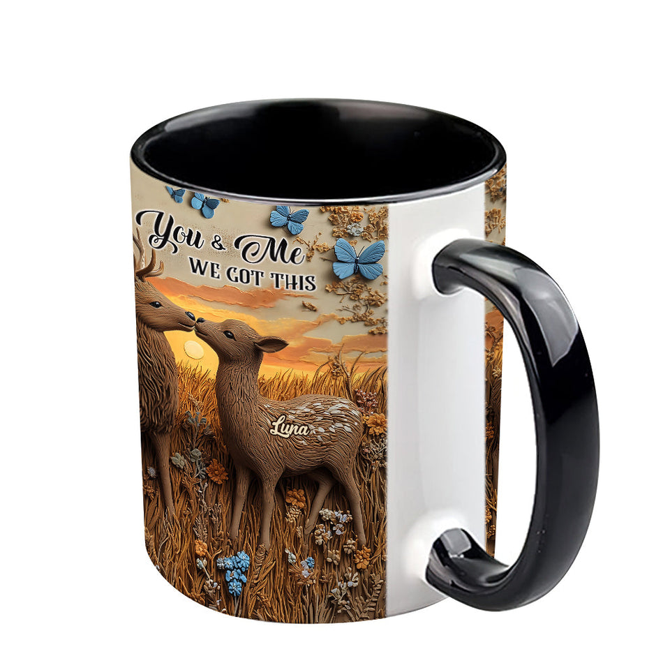 You & Me we got this - Personalized Couple Accent Mug
