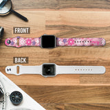 Puffy Pink Floral Apple Watch Band - Personalized Apple Watch Band