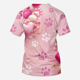 Dog Cat Mama Fur Mom 3D Pink Heart - Personalized Dog All Over Shirt