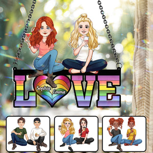 Love - Personalized LGBT Support Window Hanging Suncatcher Ornament
