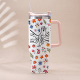 You Hold Our Hand - Personalized Mother Tumbler With Handle
