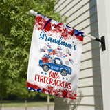 Nana's Little Firecracker - Personalized Grandma Garden Flag