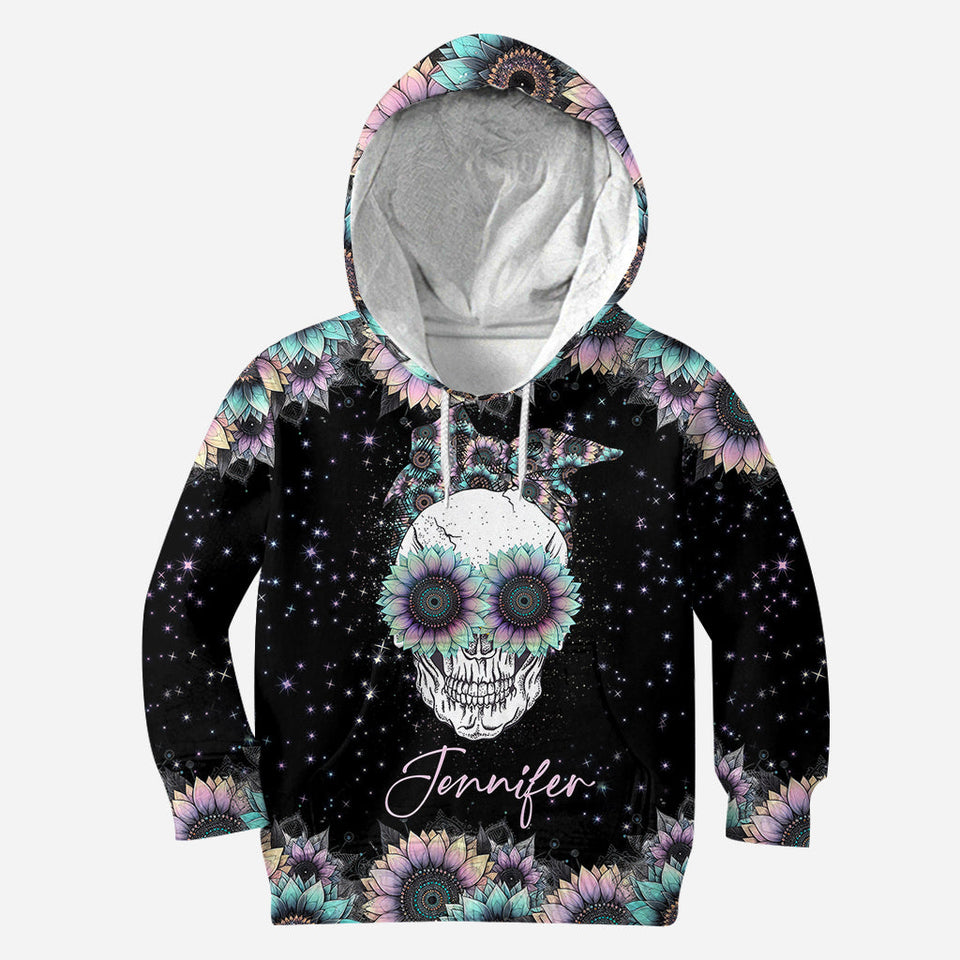 Zero F Given Pink Blue Sunflower - Personalized Skull All Over Shirt