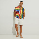 Rainbow Pride Pattern Galaxy - Personalized LGBT Support Hawaiian Shirt