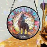 Fierce Spirit - Personalized Wolf Stained Glass Suncatcher