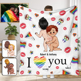 I Love Seeing You Naughty - Personalized LGBT Support Blanket