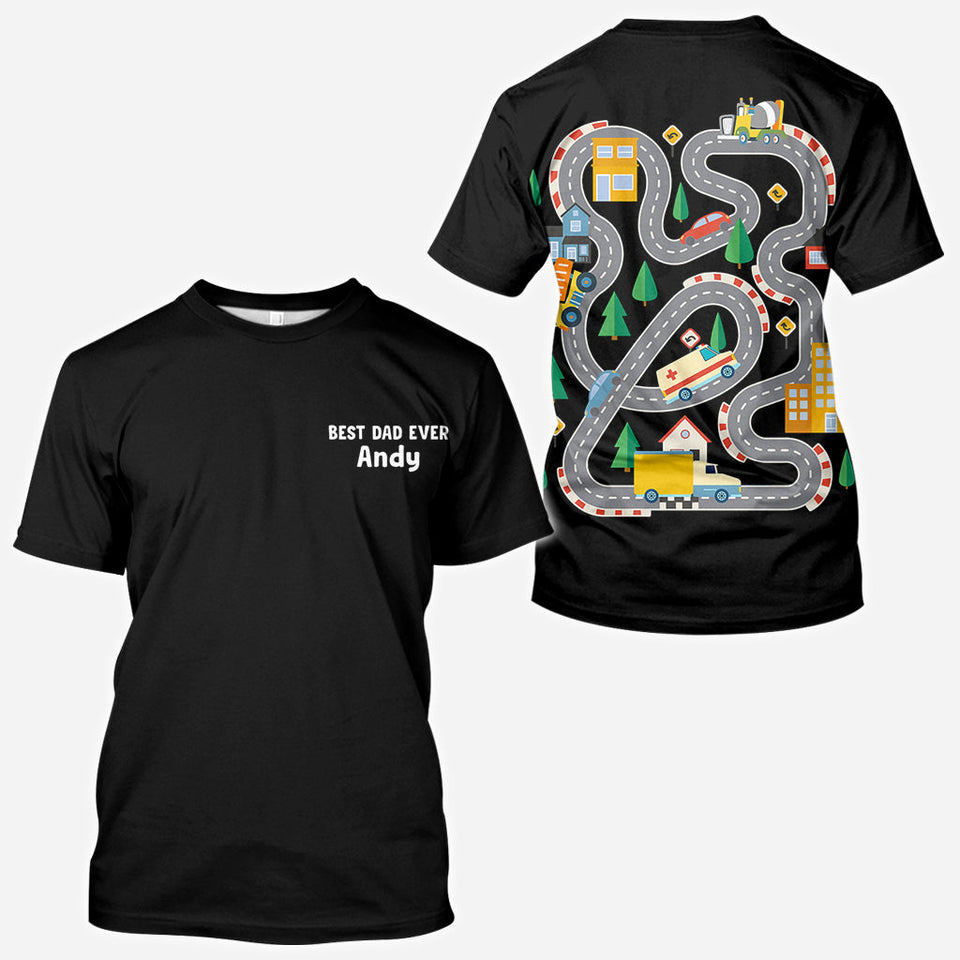 Road On The Back Massage Game T-shirt - Personalized Father All Over Shirt