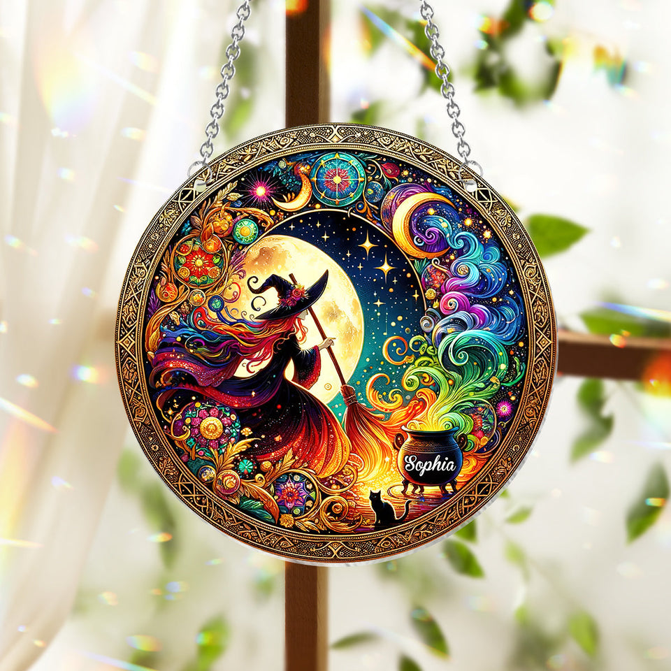 Beautiful Witch - Personalized Witch Window Hanging Suncatcher Ornament