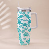 Turtle Lover - Personalized Turtle Tumbler With Handle