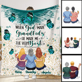 When God Made Grandkids He Gave Me The Best - Personalized Grandma Blanket