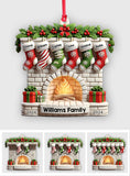 Stockings on Fireplace - Personalized Family Ornament