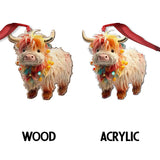 Love Highland Cows - Personalized Custom Shaped Ornament