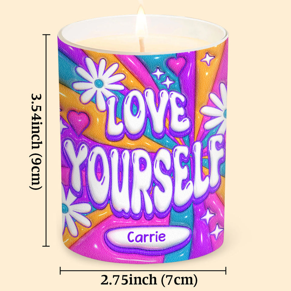 Love Yourself - Personalized Candle With Wooden Lid