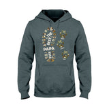 Dad Foot Print Paw Prints - Personalized Father T-shirt And Hoodie