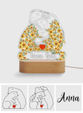Mama Bear Sunflower - Personalized Mother Shaped Plaque Light Base