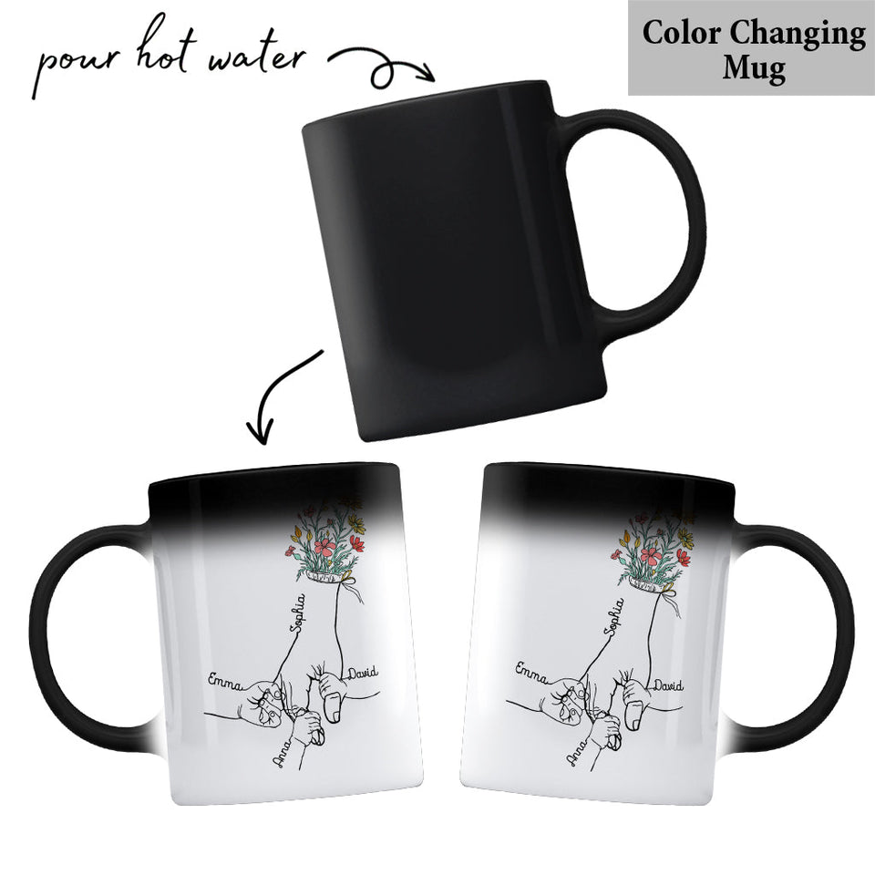 Holding Mom's Hand - Personalized Mother Mug