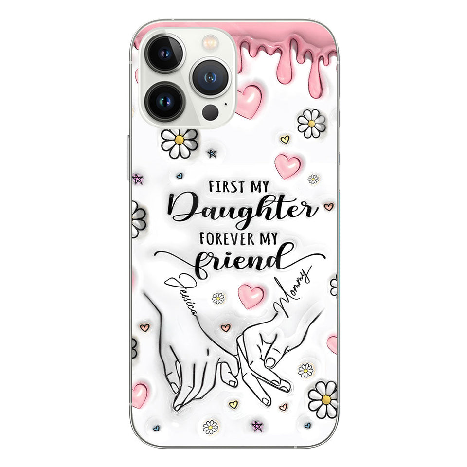 First My Mother Forever My Friend - Personalized Mother Clear Phone Case