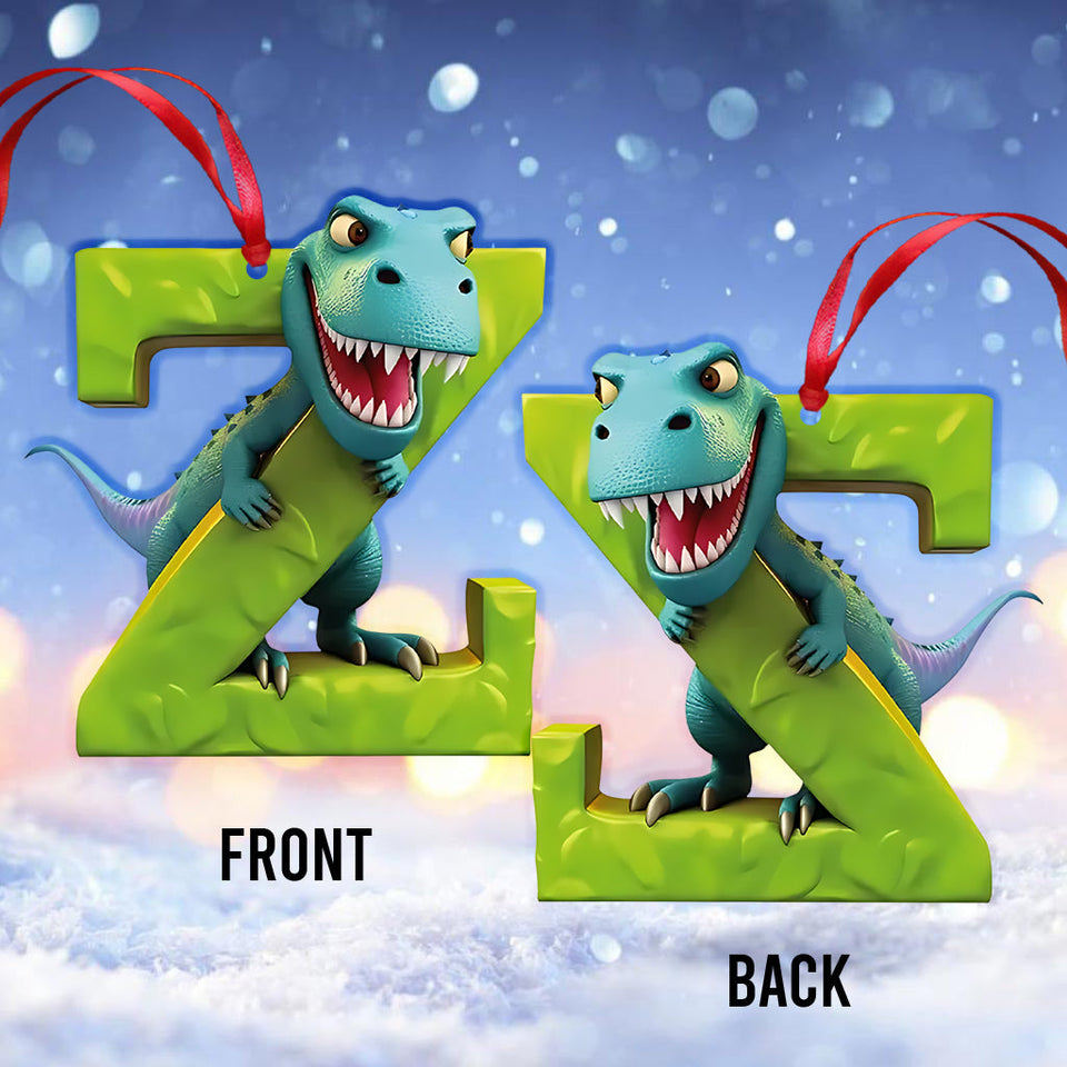 Dinosaur Letter Ornament - Personalized Kid Ornament