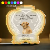 You Left Paw Prints On My Heart - Personalized Dog Photo Light Box