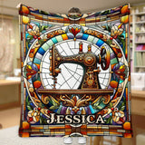 Colorful Sewing Machine - Personalized Sewing Blanket