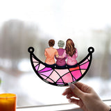 I Love You Mom - Personalized Mother Window Hanging Suncatcher Ornament