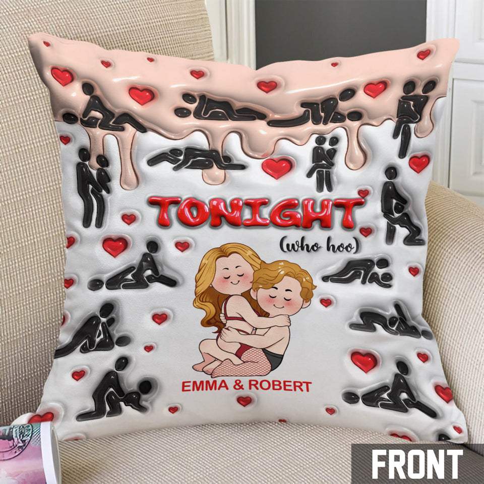 Tonight Who Hoo - Personalized Couple Throw Pillow