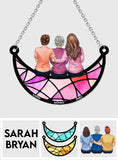 I Love You Mom - Personalized Mother Window Hanging Suncatcher Ornament