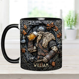 Viking Warrior Drinking Legend Raise Your Horn - Personalized Viking Accent Mug
