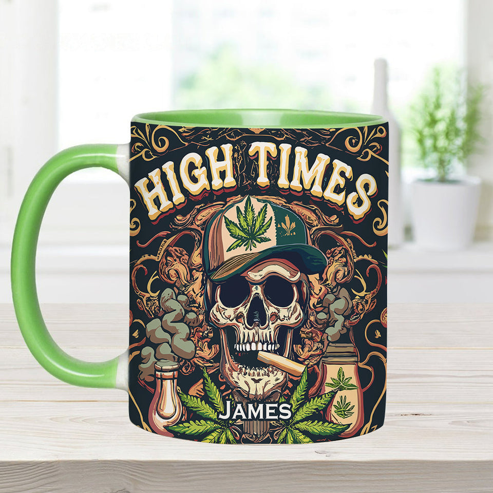 Skull High Times 420 - Personalized Weed Accent Mug