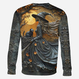Beautiful Witch & Her Black Cat - Personalized Witch All Over Shirt
