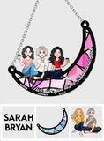 I Love You To The Moon And Back - Personalized Mother Window Hanging Suncatcher Ornament