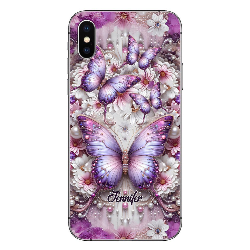 Floral Butterflies - Personalized Butterfly Phone Case
