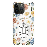 Floral Zodiac Sign - Personalized Horoscope Phone Case