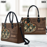 Just A Girl Who Loves Owls - Personalized Owl Leather Handbag