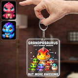 Daddysaurus Grandpasaurus 3D Dinosaurs - Personalized Father Keychain
