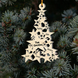 Star Christmas Tree Family Custom Names - Personalized Family Ornament