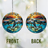 I Love You To The Beach And Back Turtle Mother And Children - Personalized Turtle Car Ornament