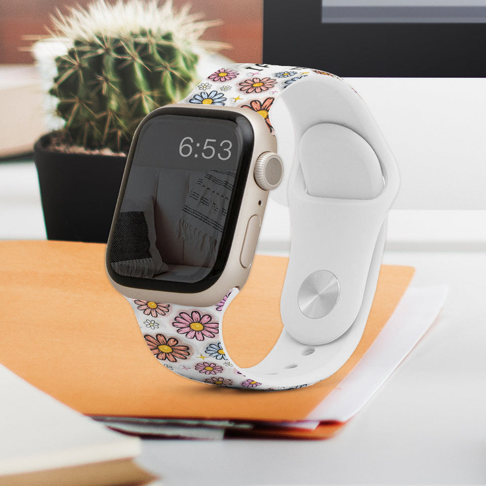 I Love You Till The End Of Time - Personalized Couple Apple Watch Band