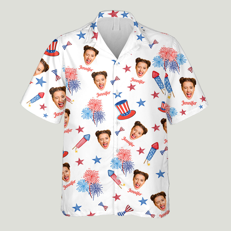 I Like How She Explodes, I Like How He Bangs - Personalized Couple Hawaiian Shirt