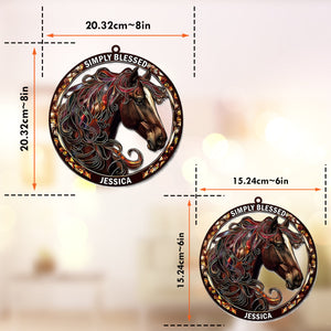 Simply Blessed - Personalized Horse Window Hanging Suncatcher Ornament