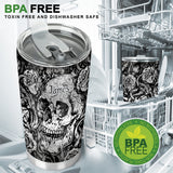 Shinny Grey Skull - Personalized Skull Tumbler