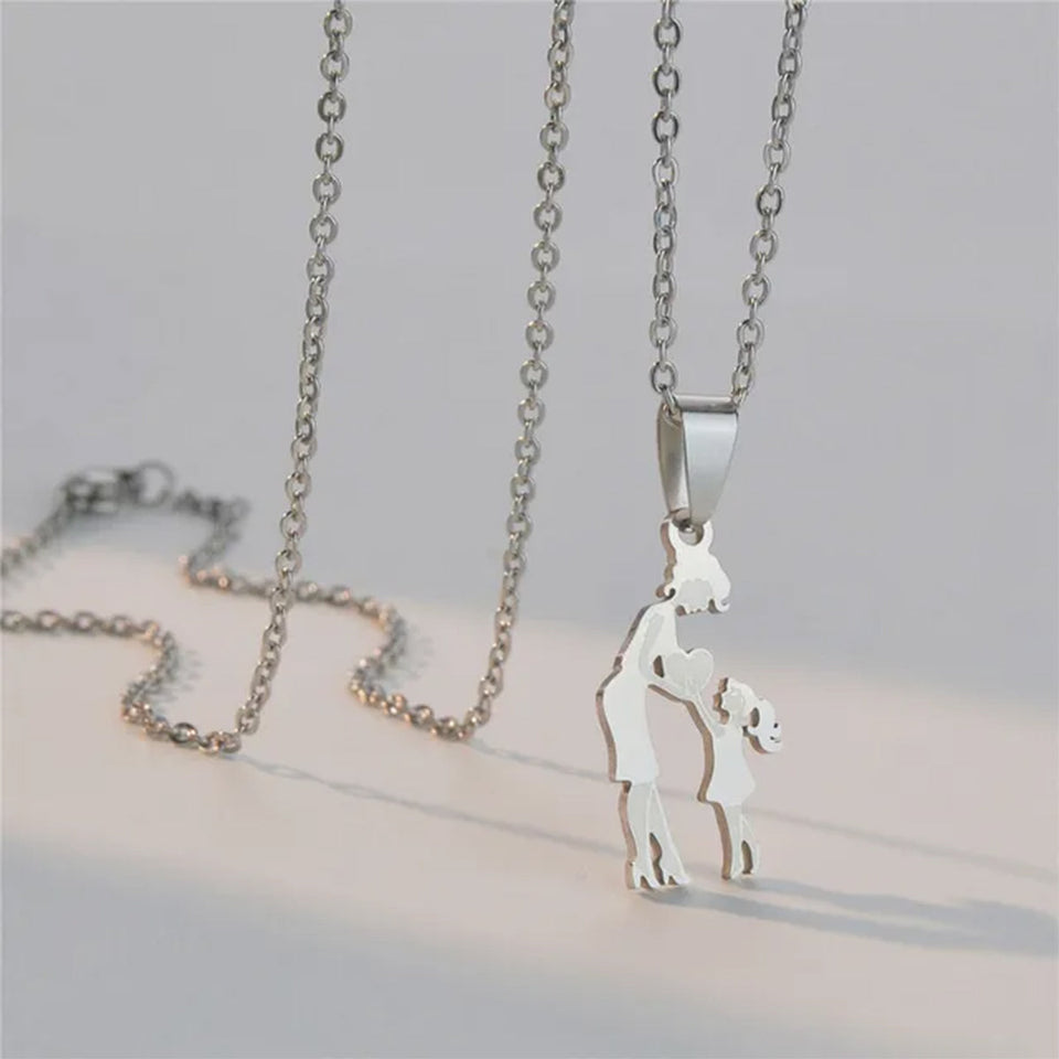 Mom With Children Custom Pendants Necklace - Mother Mom With Children Custom Pendants Necklace